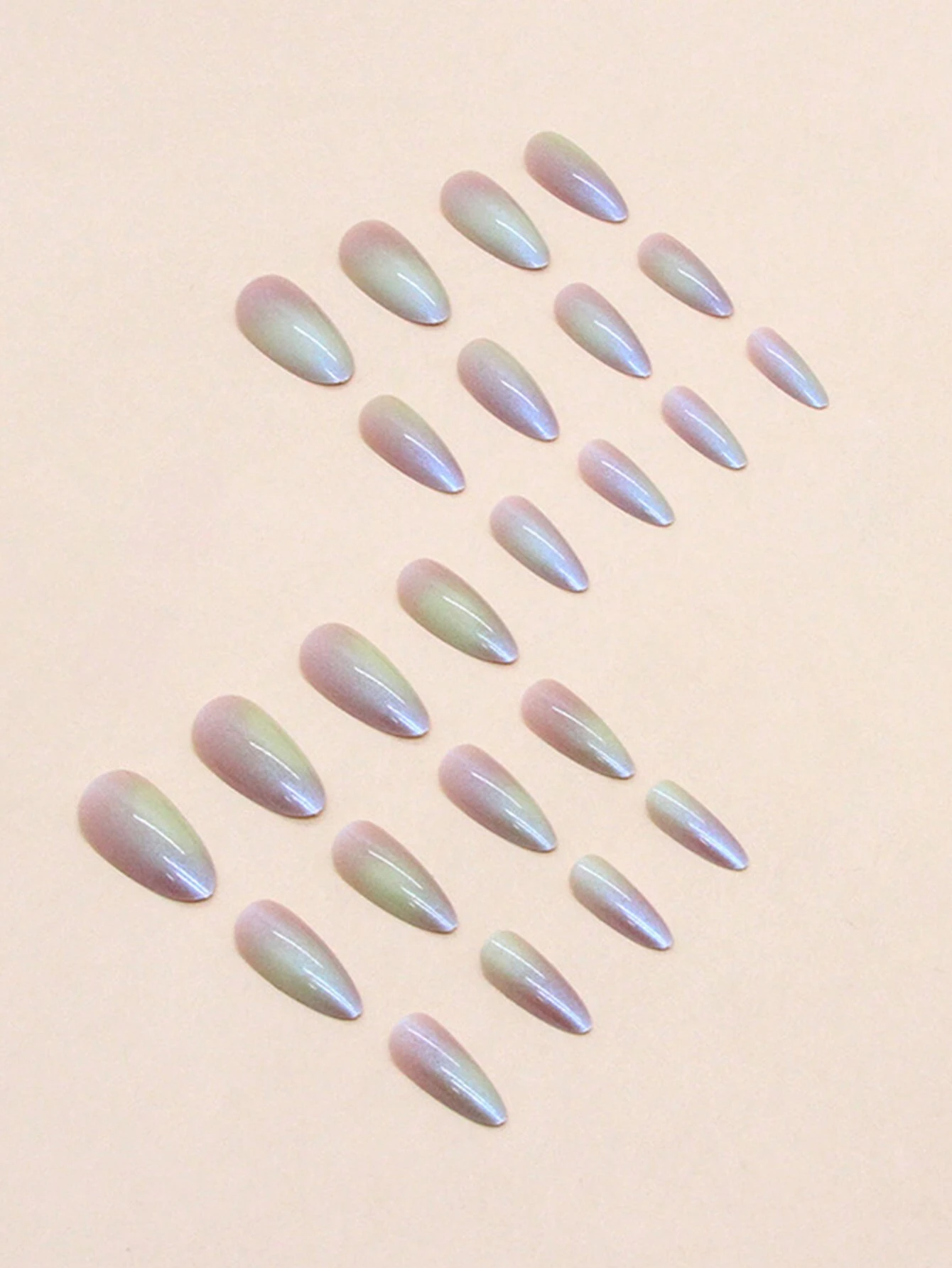 SHEIN 24pcs Long Stiletto Nails European Iridescent Mermaid Effect - Image 2