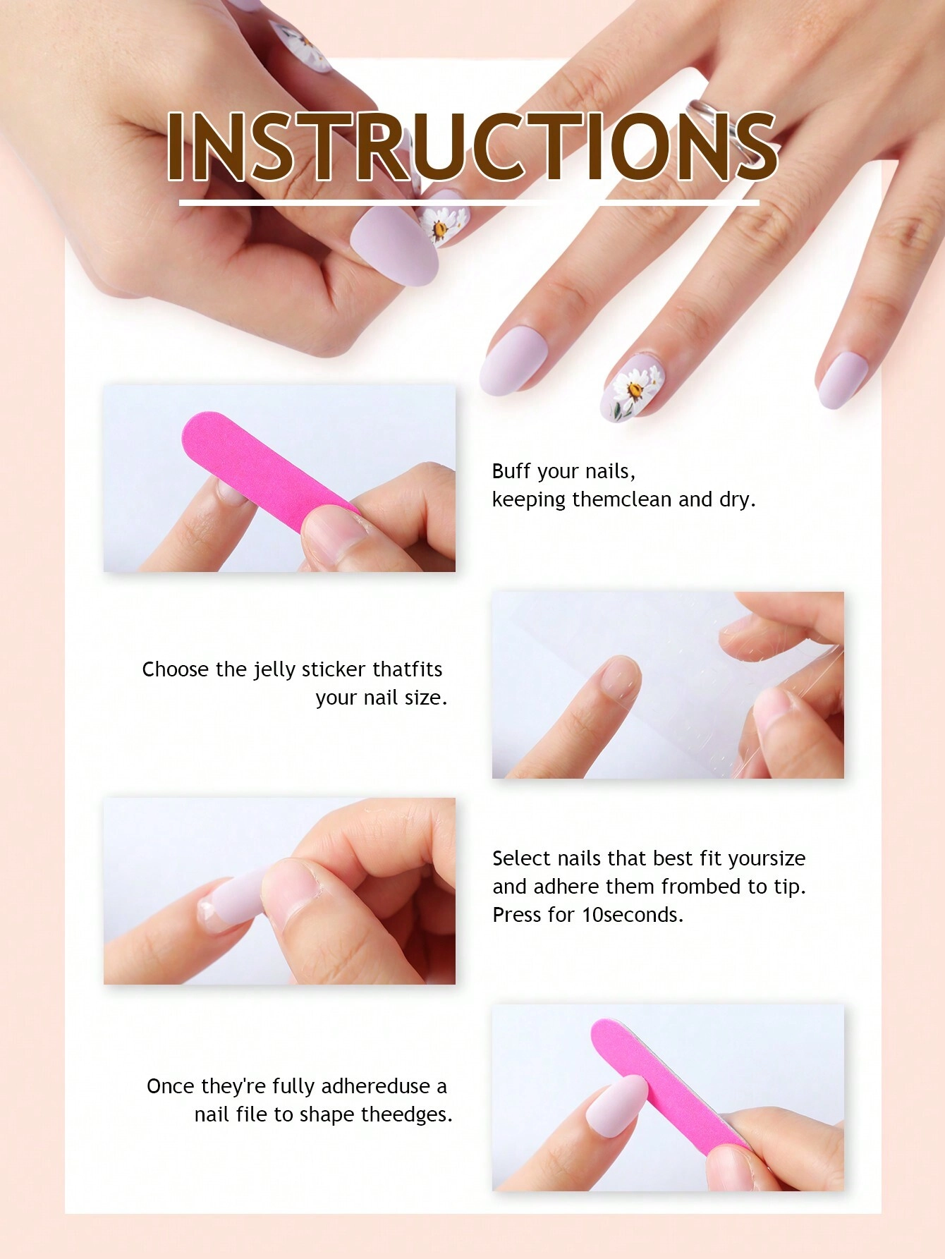 SHEIN 24pcs Medium Almond Press On Nails With Red French - Image 4