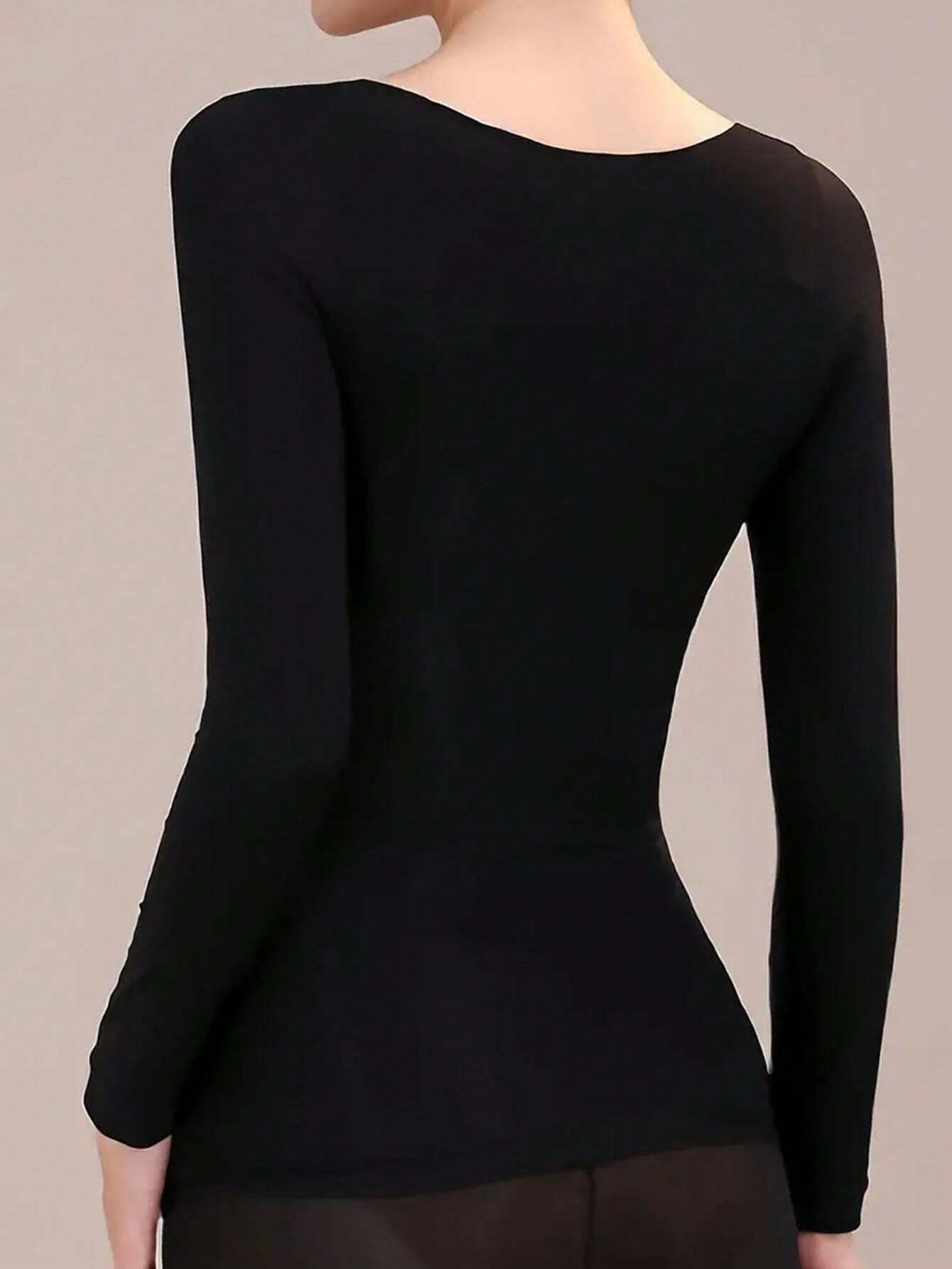 SHEIN 2pcs Seamless Moisturizing Quick Dry Undergarments, Soft & Comfy Long Sleeve - Image 3