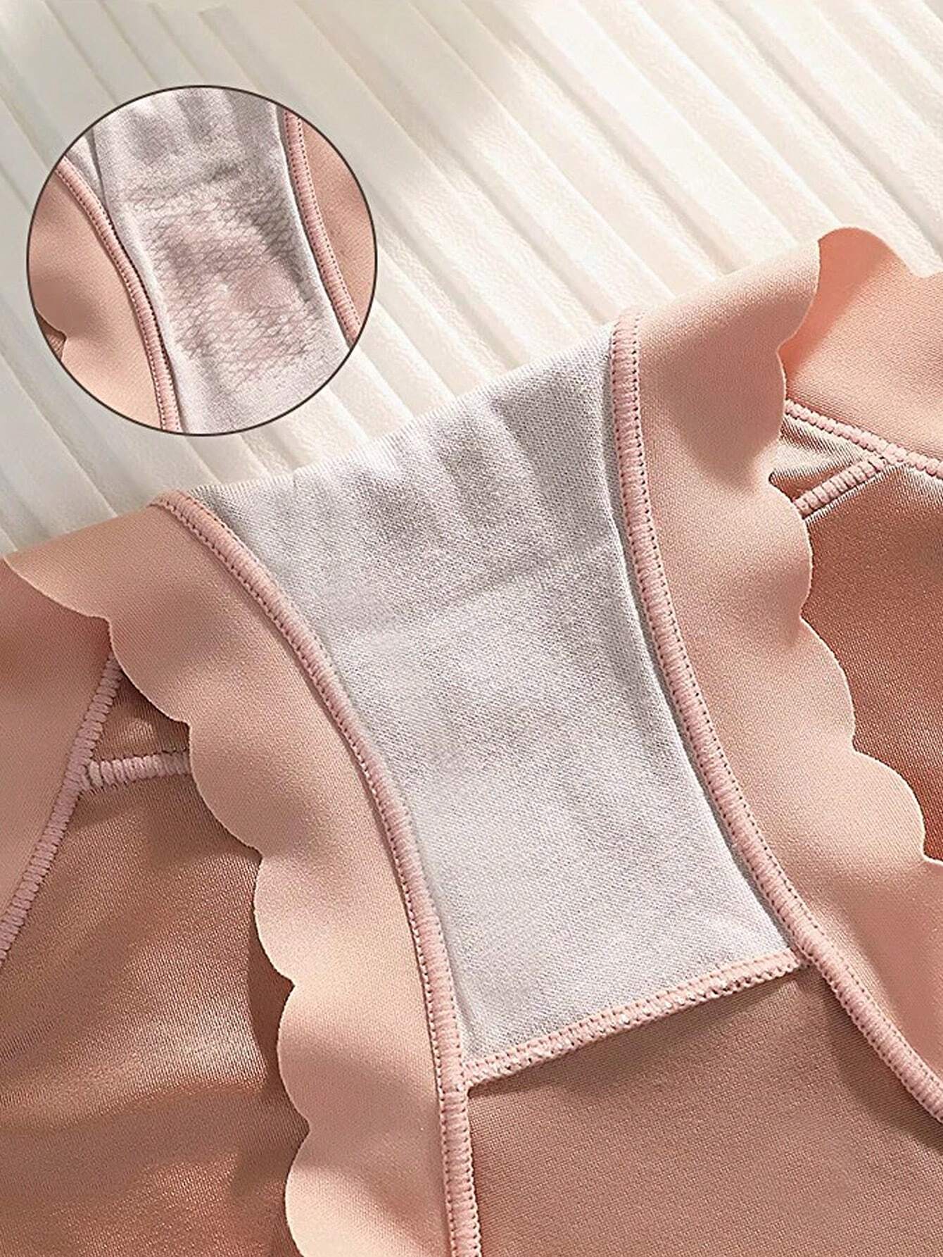 SHEIN 3pcs/Set Vintage Satin Antimicrobial Mulberry Silk High Waist - Image 4