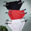 SHEIN 3pcs/set Women's Low-rise Triangle Brief With Glossy Woven Band