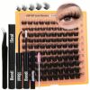 SHEIN 40D 60D 80D DIY Eyelash Extension Kit, Glue, Tweezers, Brush, Remover