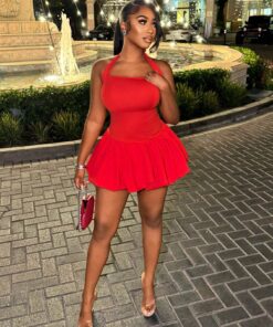 SHEIN BamGleam Women's Summer Sexy Solid Color Backless