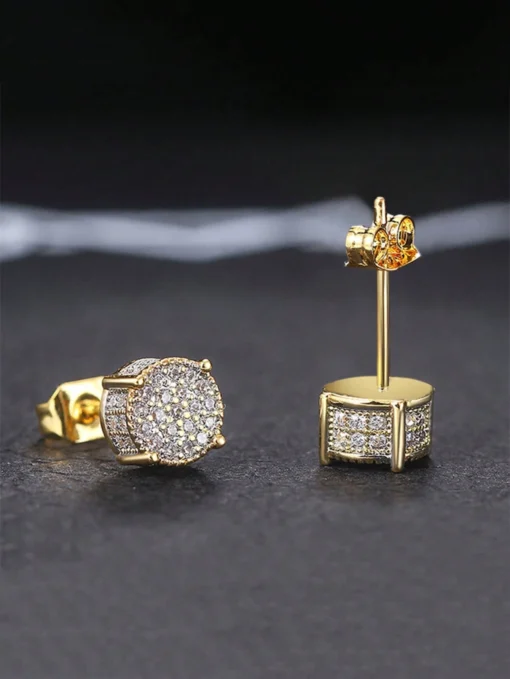 SHEIN Cubic Zirconia Decor Stud Earrings