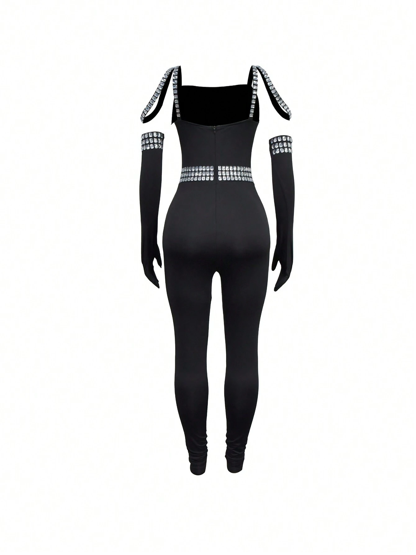 SHEIN Fashionable Slim Fit Rhinestone Embellished Jumpsuit, Versatile Style - Image 3