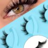 SHEIN GROINNEYA 3 Pairs Cat Eye Eyelashes Fox Eye Lashes Faux