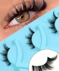 SHEIN GROINNEYA 3 Pairs Cat Eye Eyelashes Fox Eye Lashes Faux