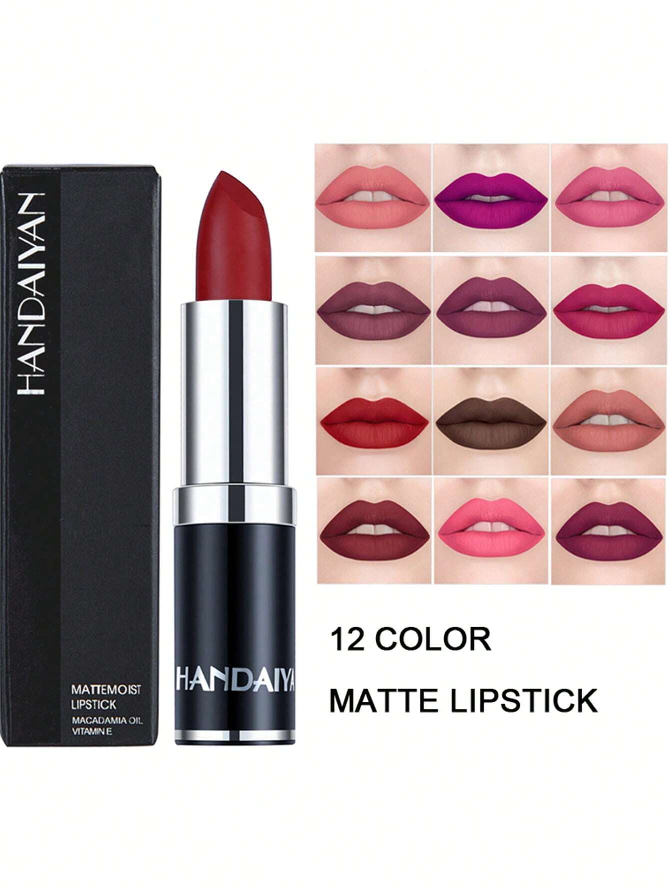SHEIN HANDAIYAN Matte Mist Permanent Moisturizing Lipstick Velvet #3 - Image 2