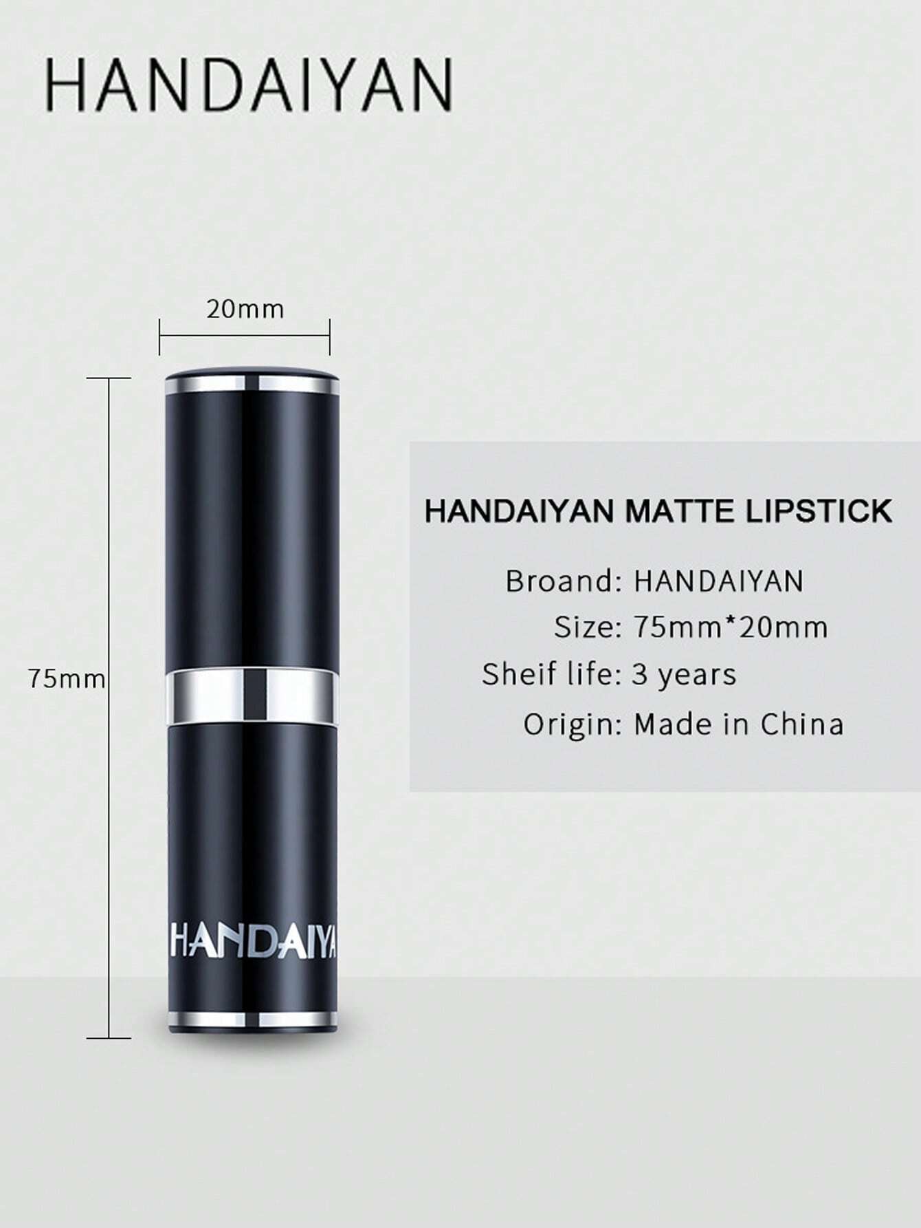 SHEIN HANDAIYAN Matte Mist Permanent Moisturizing Lipstick Velvet #3 - Image 4