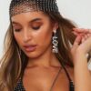 SHEIN Rhinestone-Embedded Fishnet Hair Cap