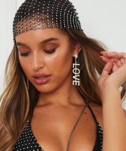 SHEIN Rhinestone-Embedded Fishnet Hair Cap
