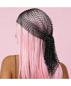 SHEIN Rhinestone-Embedded Fishnet Hair Cap