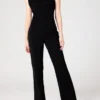 SHEIN Essnce Women Sleeveless Solid Color Straight Leg Jumpsuit