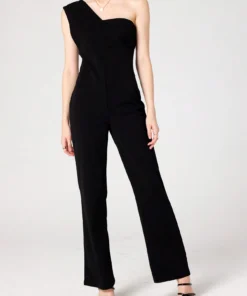 SHEIN Essnce Women Sleeveless Solid Color Straight Leg Jumpsuit