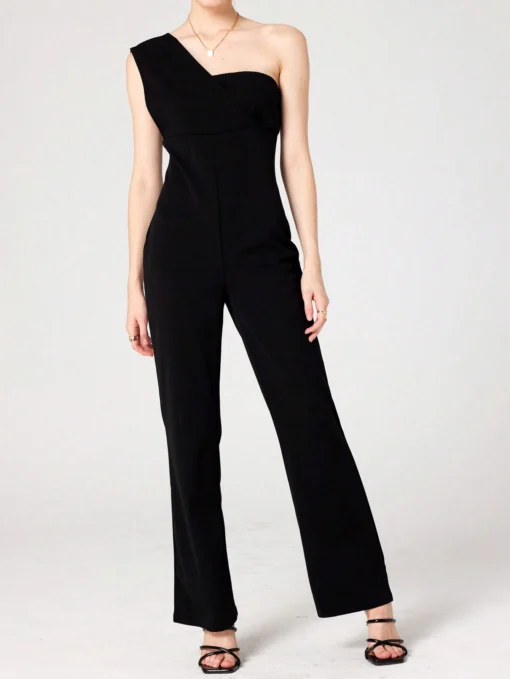 SHEIN Essnce Women Sleeveless Solid Color Straight Leg Jumpsuit