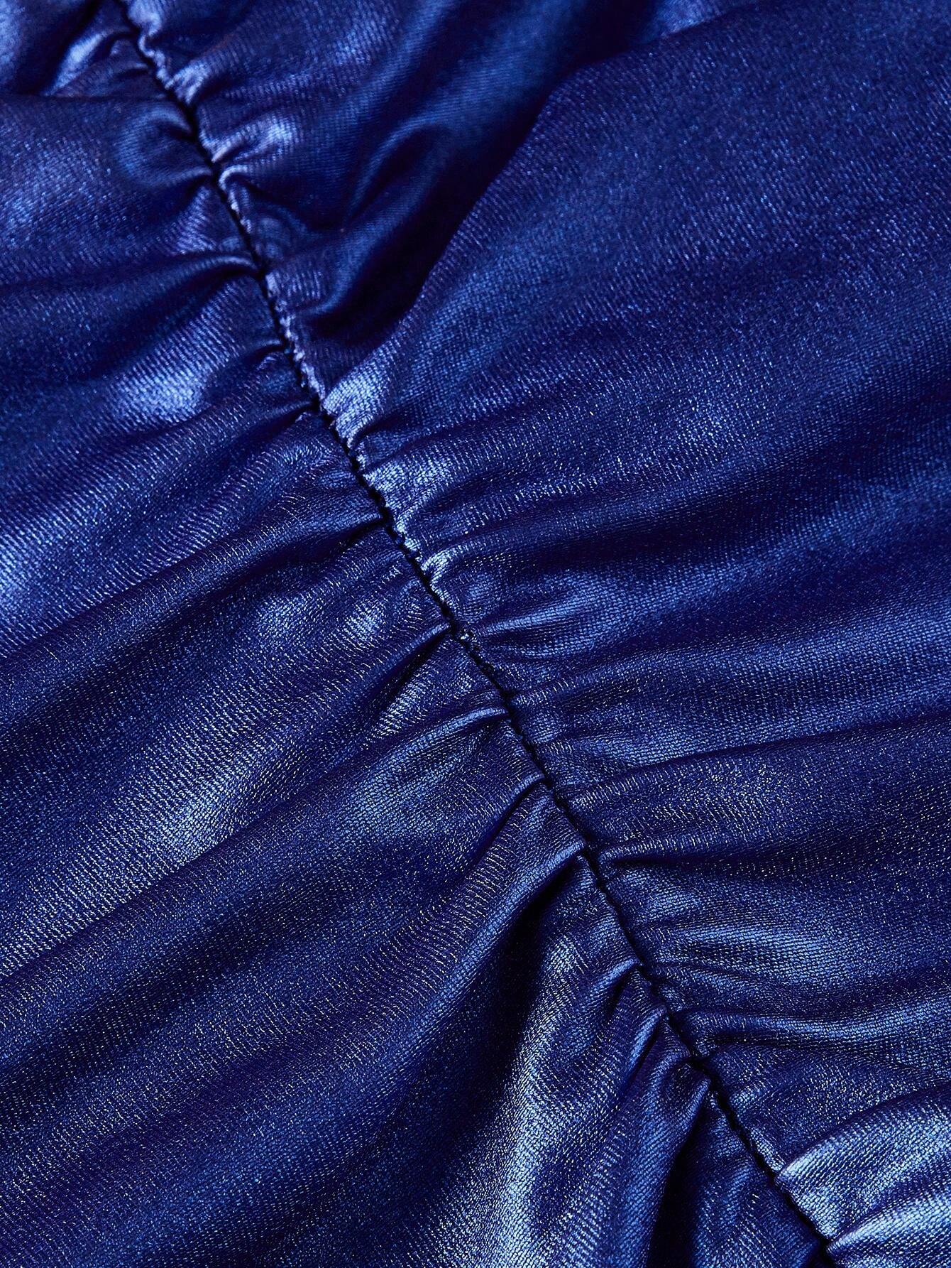 SHEIN ICON Summer Solid Color Slim Fit Ruched Crop Tube Top - Image 3