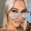 SHEIN STONEFANS Stonefans Crystal Geometric Sunglasses