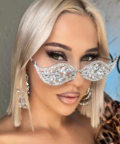 SHEIN STONEFANS Stonefans Crystal Geometric Sunglasses
