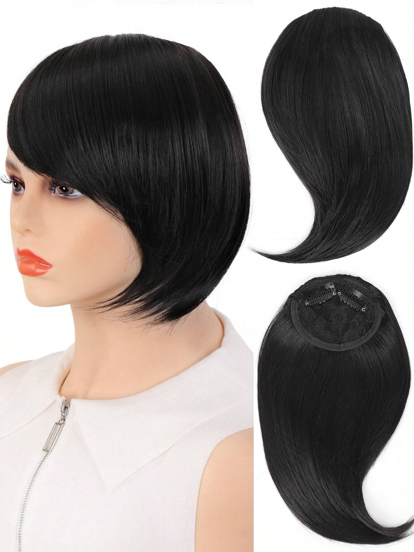 SHEIN Synthetic Side Bangs Hair Extensions Clip In Side Bangs Fake - Image 3