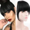 SHEIN Synthetic Women's Hair Short Straight Bangs Natural Fake False Hair