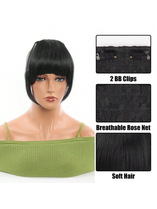 SHEIN Synthetic Women's Hair Short Straight Bangs Natural Fake False Hair - Image 2