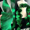 SHEIN 2 Yards Metallic Glossy Crinkled Wave Ruffled Edge Floral Lace Trim 15cm Wide
