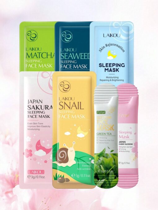 SHEIN 1 Set 7-Pcs Non Irritating Sleeping Mask,Moisture Repair Face Mask - Image 4