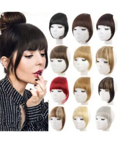 Black Bangs For Women Clip Style Air Bangs Synthetic Straight