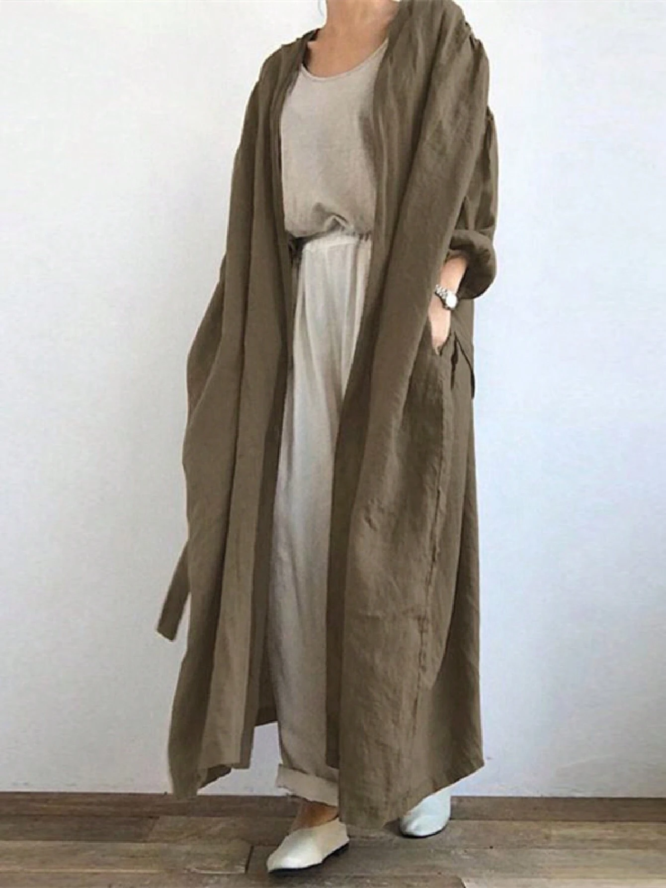 SHEIN Casual Long Sleeve Shirt Dress With Long Jacket