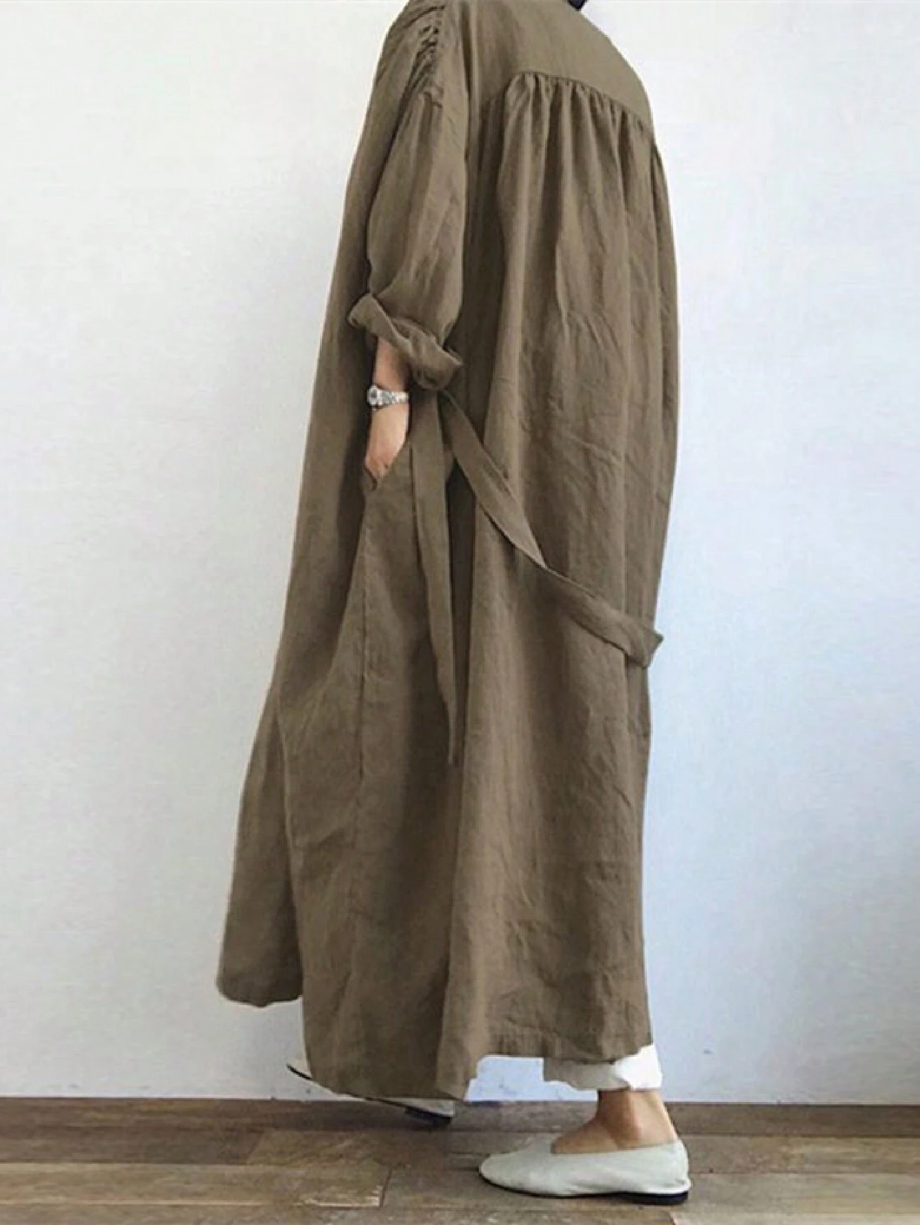 SHEIN Casual Long Sleeve Shirt Dress With Long Jacket - Image 2