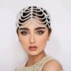Handmade Faux Pearls Head Chain Head Jewelry For Party