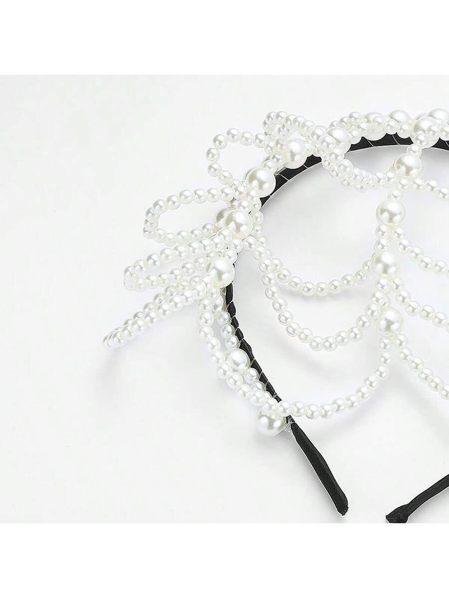 SHEIN Handmade Faux Pearls Head Chain Head Jewelry For Party - Image 3