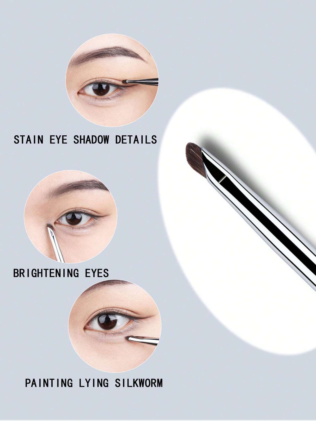 SHEIN 1pc Dual Ended Eyeliner Brush Fine Detail Shader Brush - Image 3