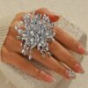 SHEIN 1pc Punk Style Geometric Rhombus Shaped Adjustable Statement Ring