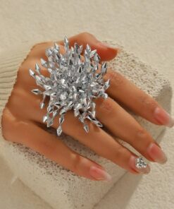 SHEIN 1pc Punk Style Geometric Rhombus Shaped Adjustable Statement Ring