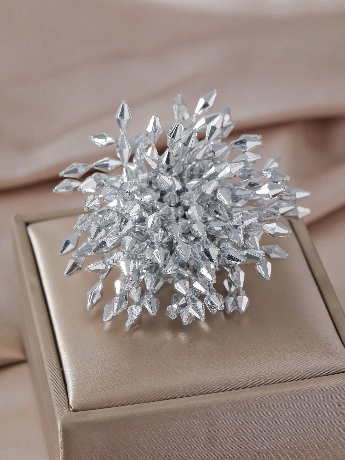 SHEIN 1pc Punk Style Geometric Rhombus Shaped Adjustable Statement Ring