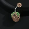 SHEIN 1pc Sexy Stainless Steel Strawberry Belly Button Ring