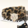 SHEIN 1pc Women's Retro Y2K Chic Leopard Fluffy PU Leather Belt