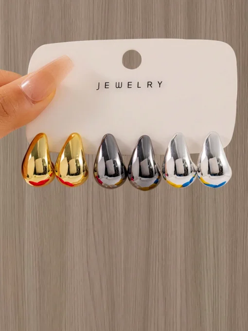 SHEIN 3PCS Fashion Water Drop Earrings Set - Image 2