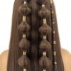 SHEIN 40Pcs Alloy Hair Jewelry For Braids, Multi Style Hair Cuffs Adjustable Metal Gold