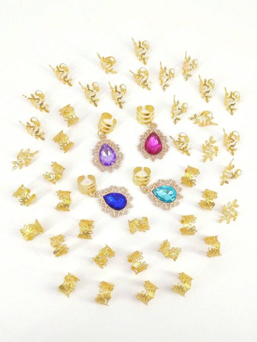 SHEIN 44pcs Gorgeous Gemstone Dreadlocks Hair Jewelry - Image 2
