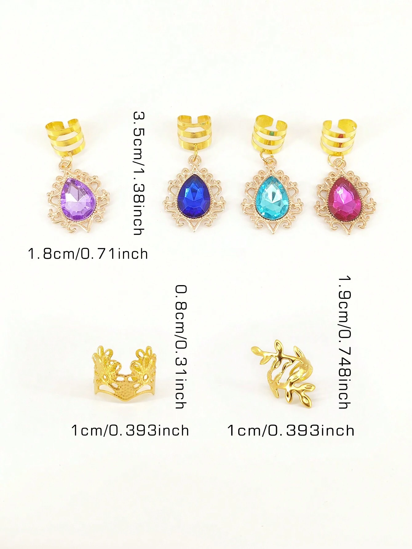 SHEIN 44pcs Gorgeous Gemstone Dreadlocks Hair Jewelry - Image 3