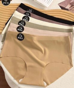 6PCS Seamless Comfortable Briefs, Solid Color, Seamless Sexy Panties
