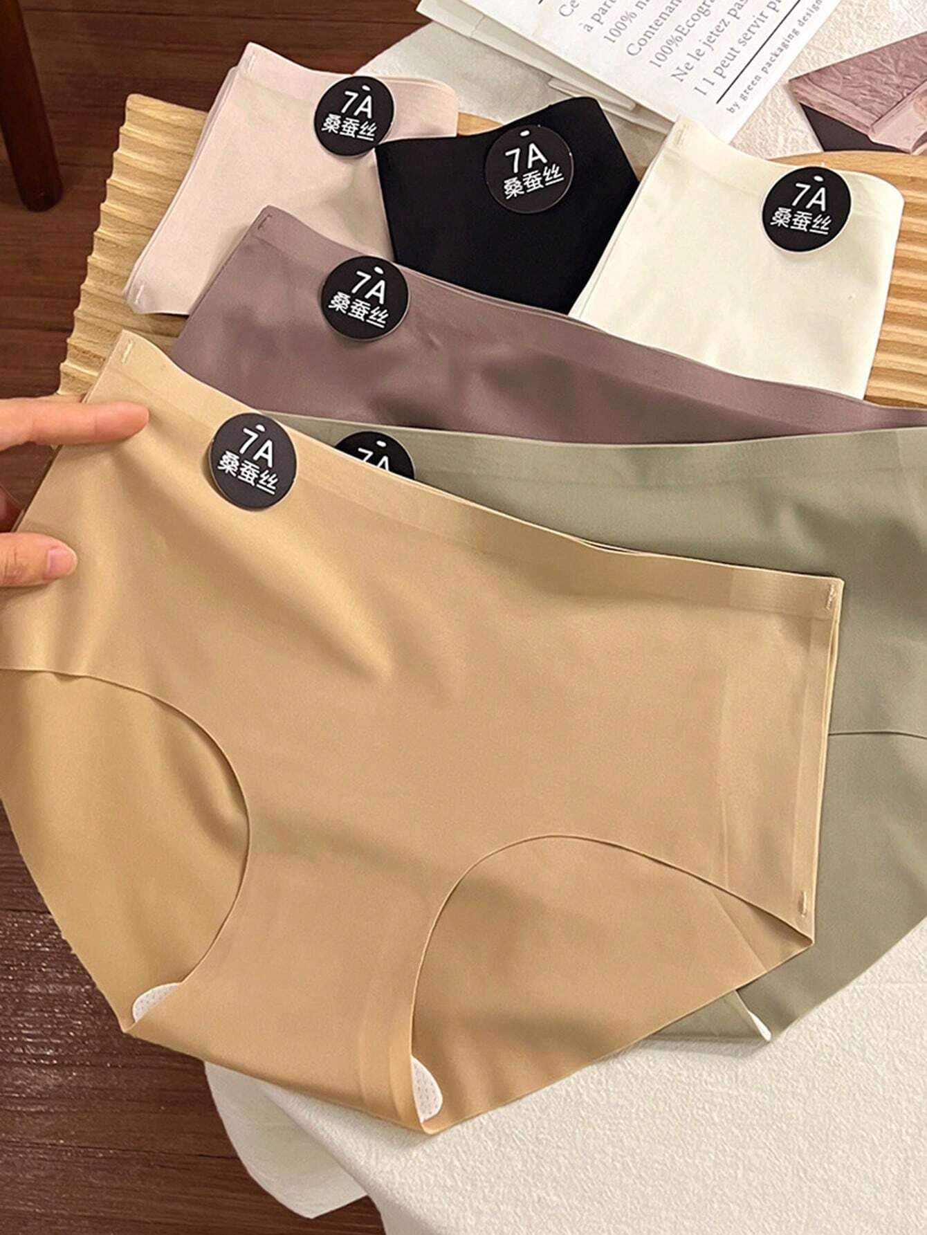 SHEIN 6PCS Seamless Comfortable Briefs Solid Color Seamless Sexy Panties - Image 2