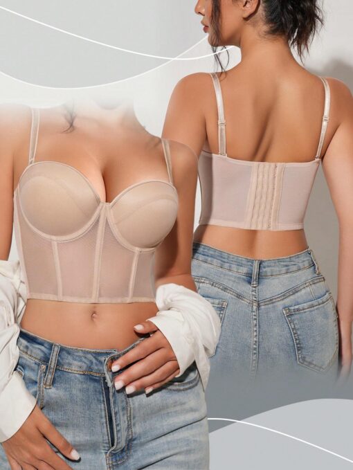 SHEIN Black Sexy Women's Underwear Small Breast Push Up Anti-Expansion Bra - Image 2