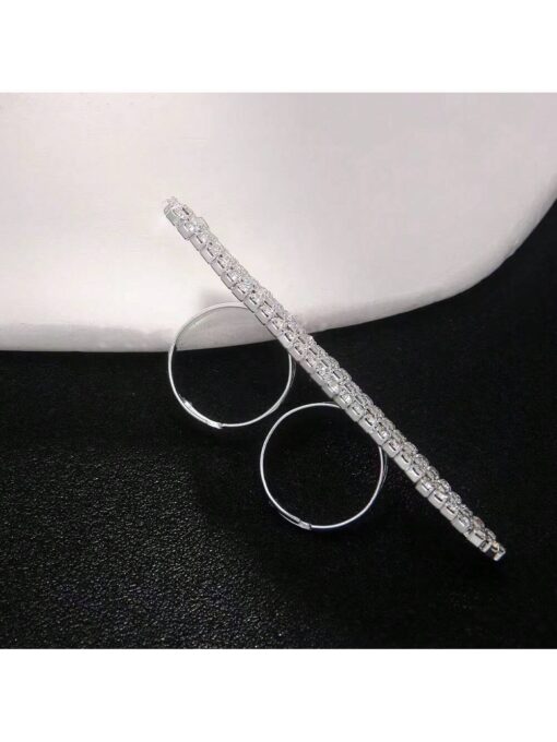 SHEIN Luxury Y2K Multi-Row Rhinestone Crystal Double Finger Ring - Image 4