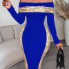 SHEIN Lyxana 1pc Off-Shoulder Patchwork Print Sexy Women Dress