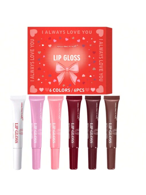 SHEIN MISS FACTORX 6pcs Box 6 Color Lip Gloss Set Unique Gift Set - Image 3