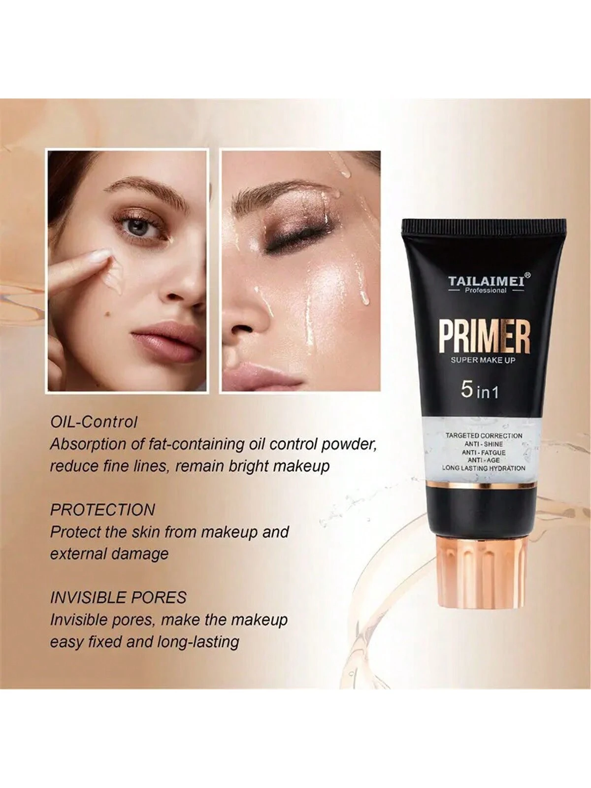 Makeup Base Transparent Gel Primer For Long-lasting Effect