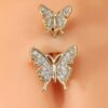 Rhinestone Decor Butterfly Design Navel Belly Ring